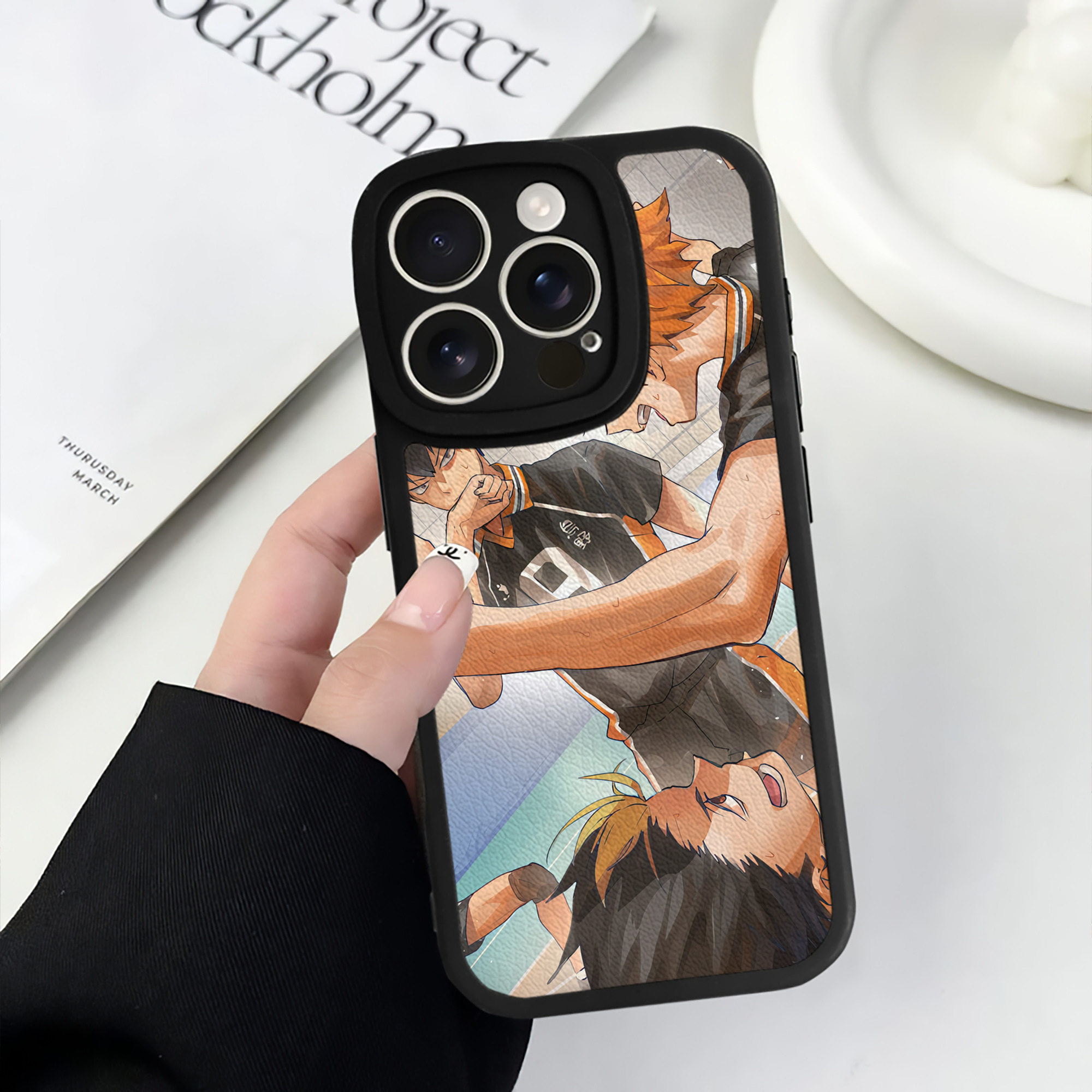 （画像用） ハイキュー!! Haikyu!! 【iPhone 16シリーズ対応】シリコンスマホケース（レザー調） 材質：シリコン